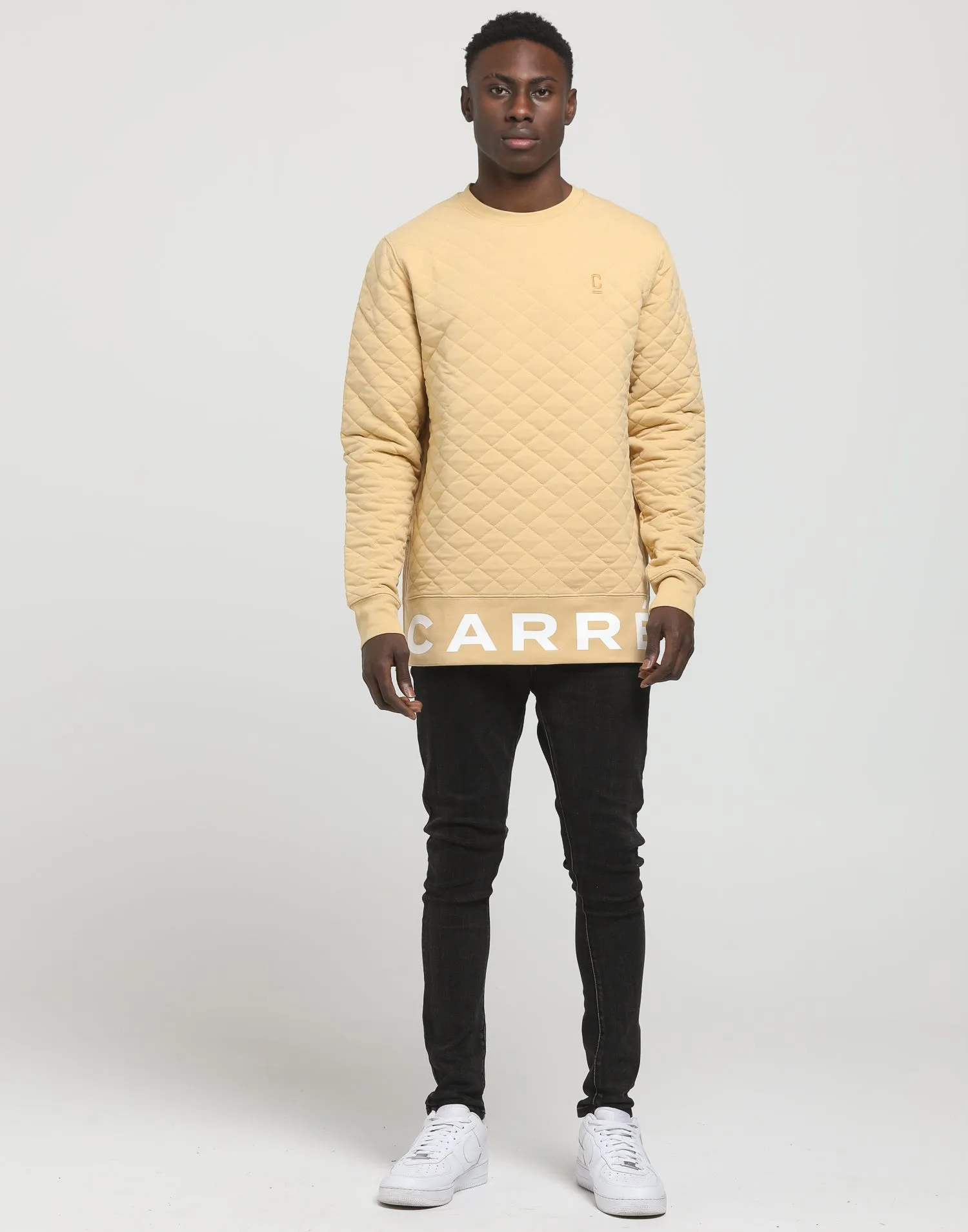 Carré Staple Quilted Sweater Sand