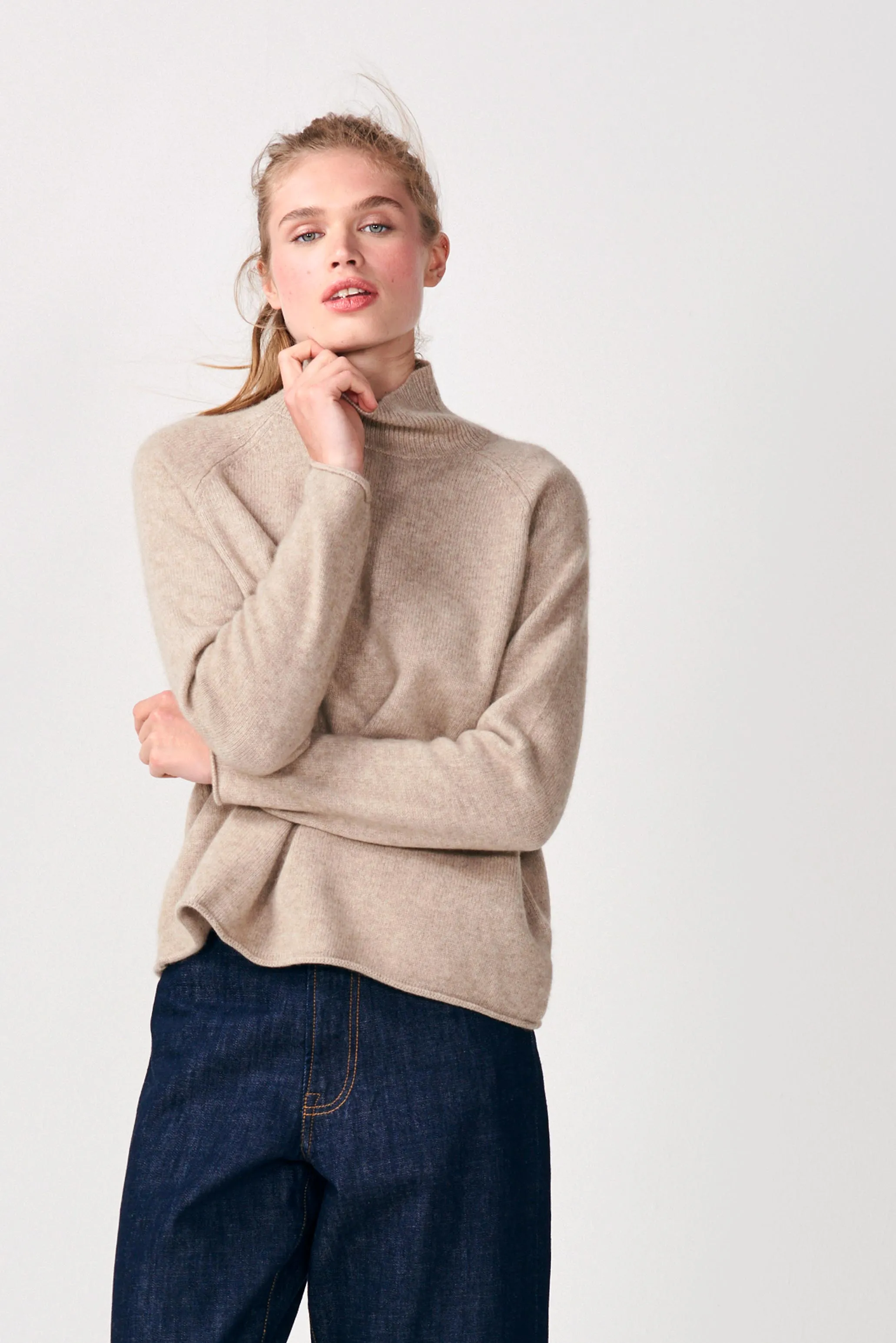 Cashmere Winter Sweat in Organic Light Brown