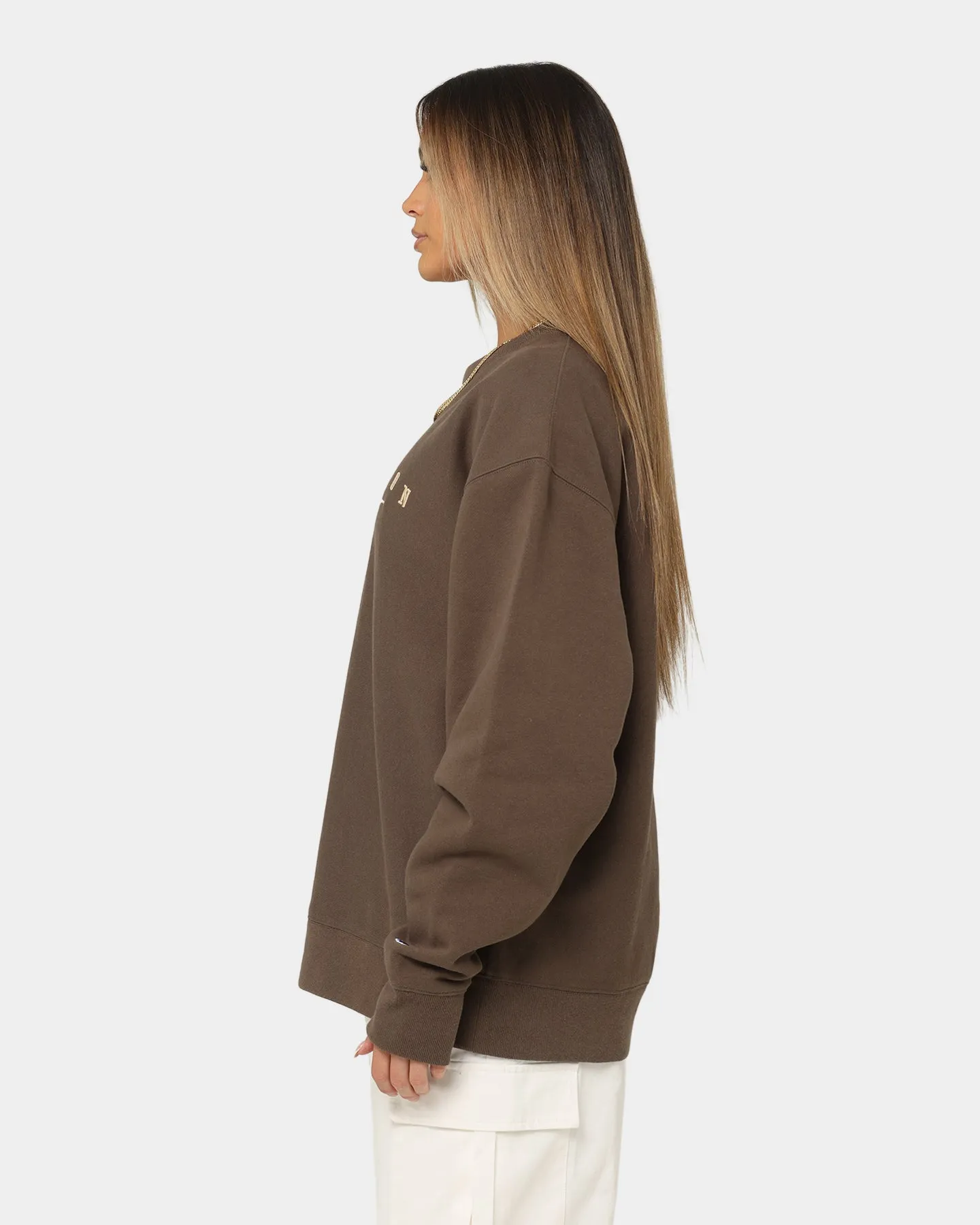 Champion Women's Reverse Weave Double Collar Crewneck Espresso Martini