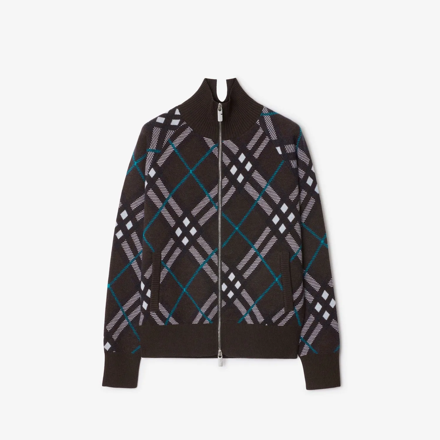 Check Wool Blend Track Jacket