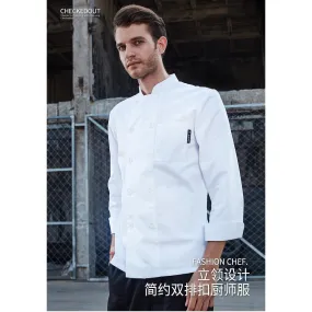 CHEF JACKET WHITE FLAT BOTTON