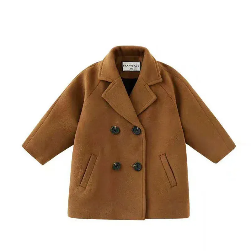 Children Winter Lapel Cardigan Jacket Kids