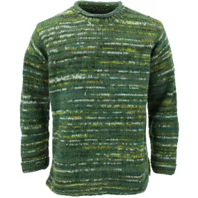 Chunky Wool Space Dye Knit Jumper - Fern Green