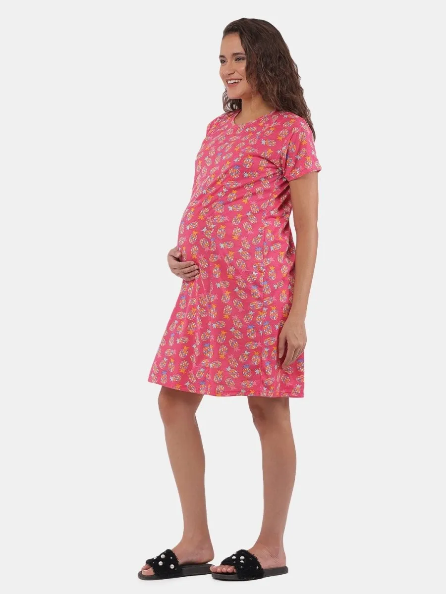 Combo Of Lookin' Pine & Baby On Board Maternity T-Shirt Dress