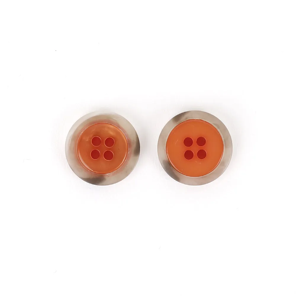 Contrast Rim Poly Button 17mm - Melon / Tort