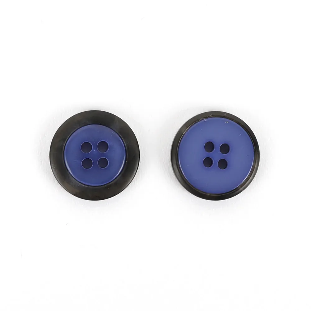 Contrast Rim Poly Button 20mm - Lavender / Smoke