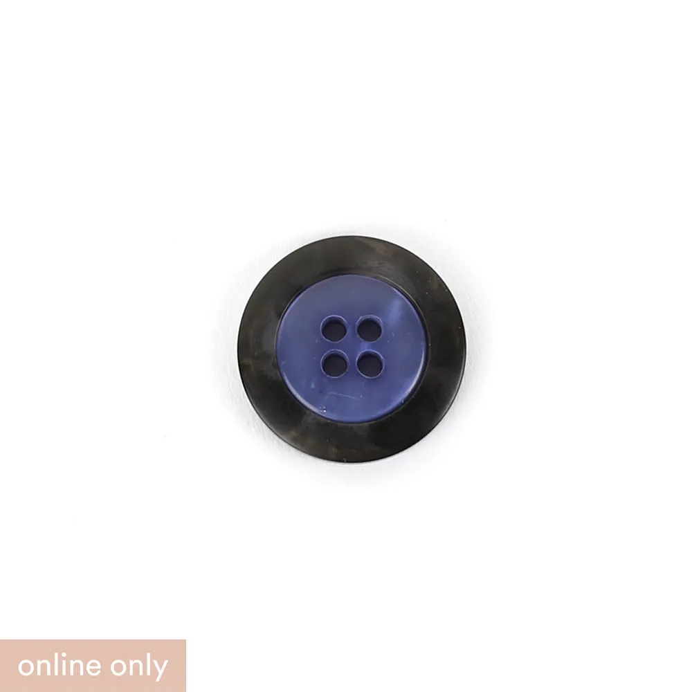 Contrast Rim Poly Button 22mm - Lavender / Smoke