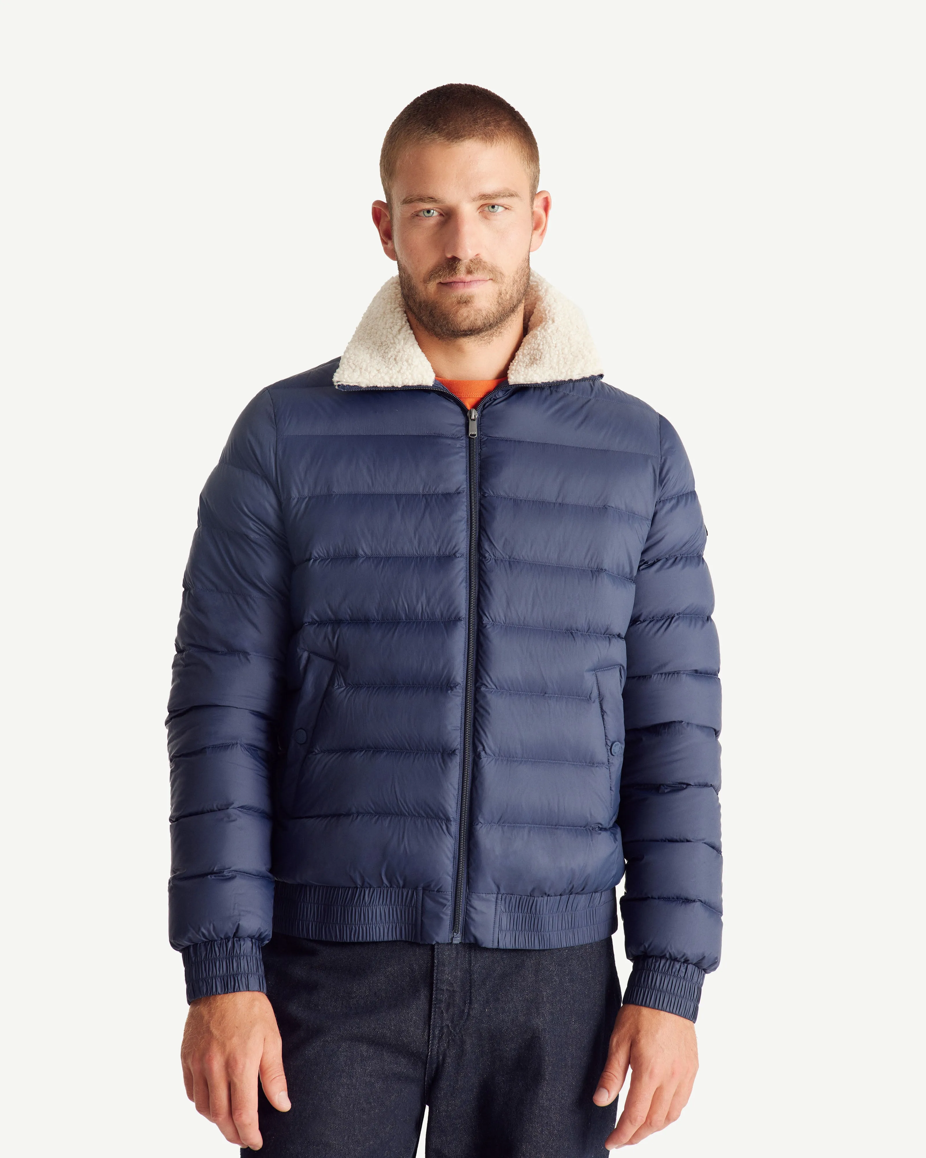 Danao aviator-style down jacket Navy