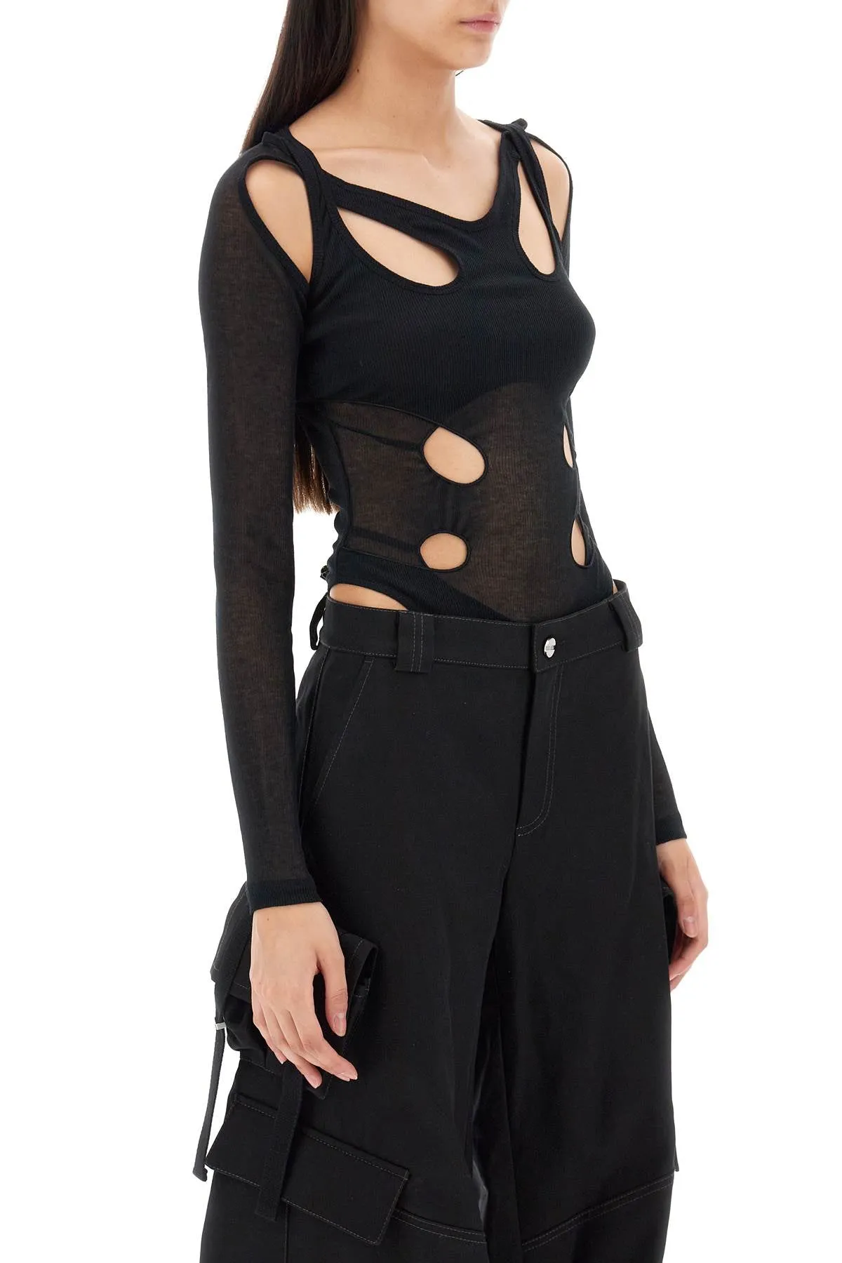 Dion lee long-sleeved bodysuit with cut-outs