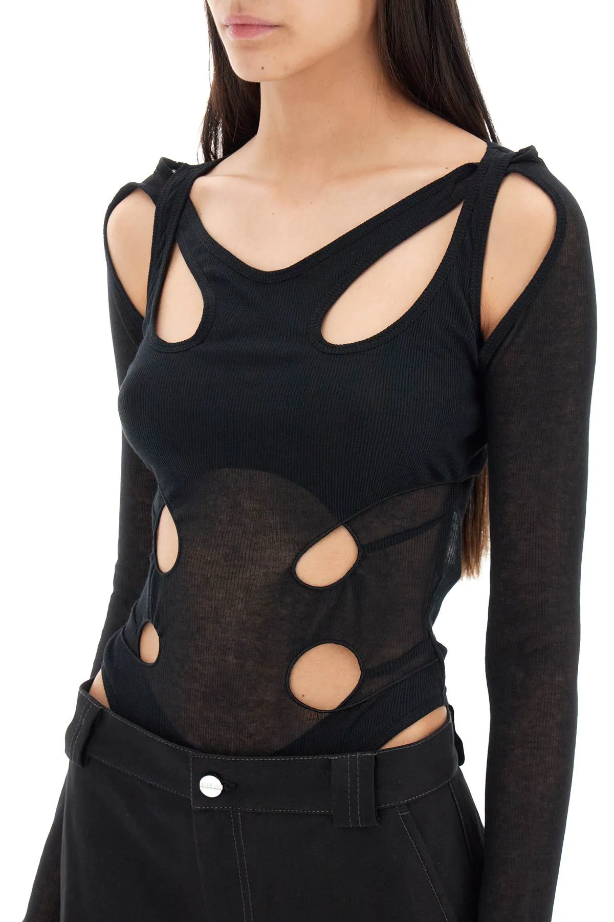 Dion lee long-sleeved bodysuit with cut-outs