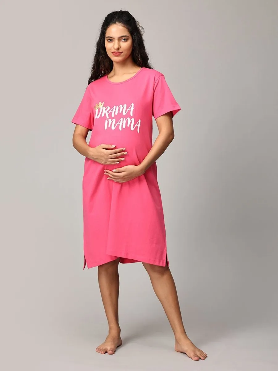 Drama Mama Oversized Maternity T shirt Dress