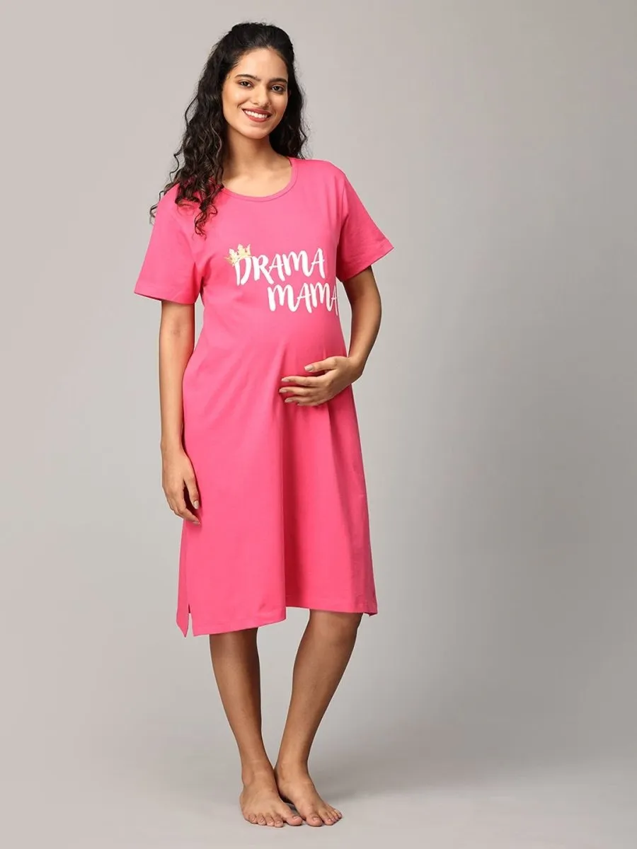 Drama Mama Oversized Maternity T shirt Dress