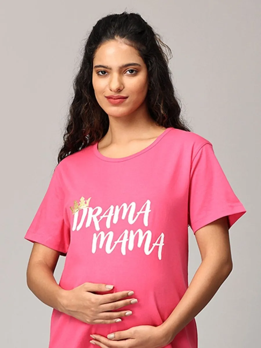 Drama Mama Oversized Maternity T shirt Dress