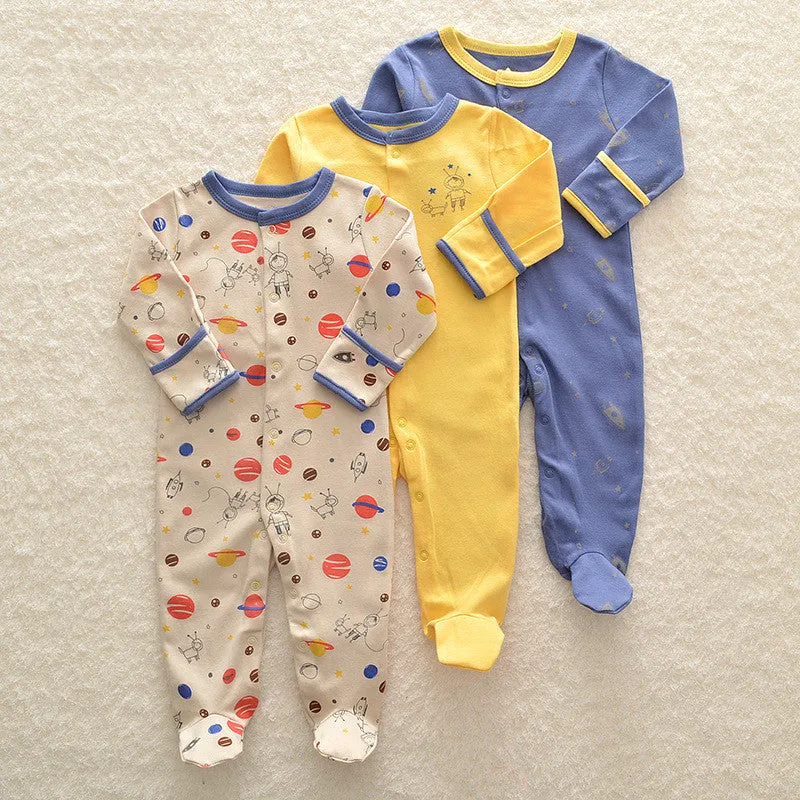 Earthy Cotton Onesies (Pack of 3) for Boys and Girls