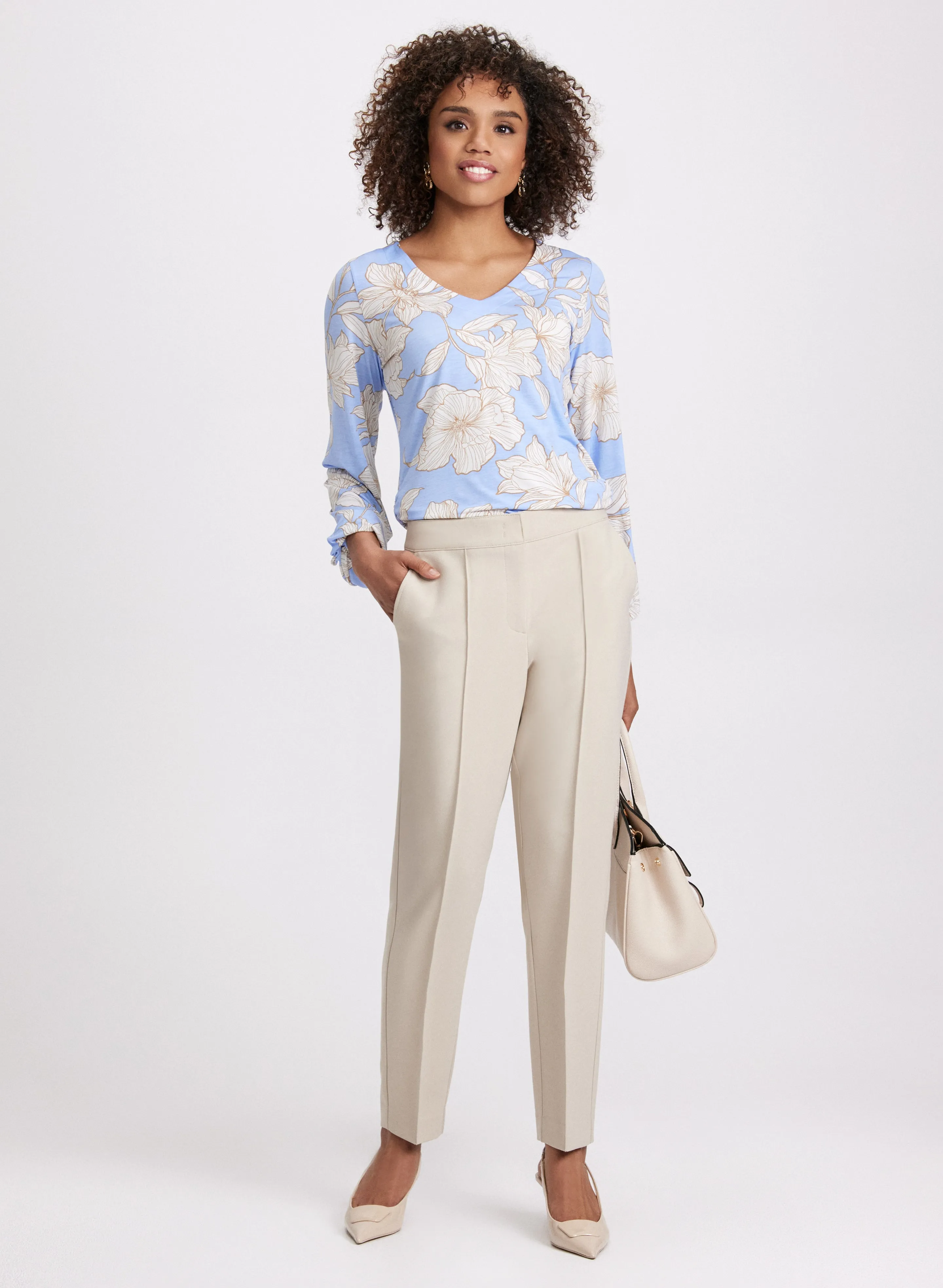 Emma Seamed Slim-Leg Pants