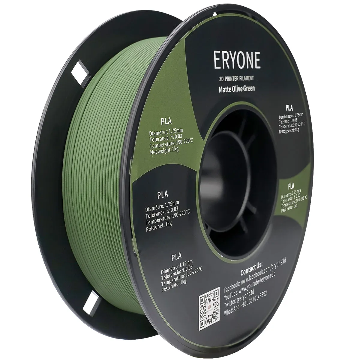 ERYONE Matte PLA Filament, 1.75mm Filament for 3D Printer, 1KG(2.2LBS)/ Spool,