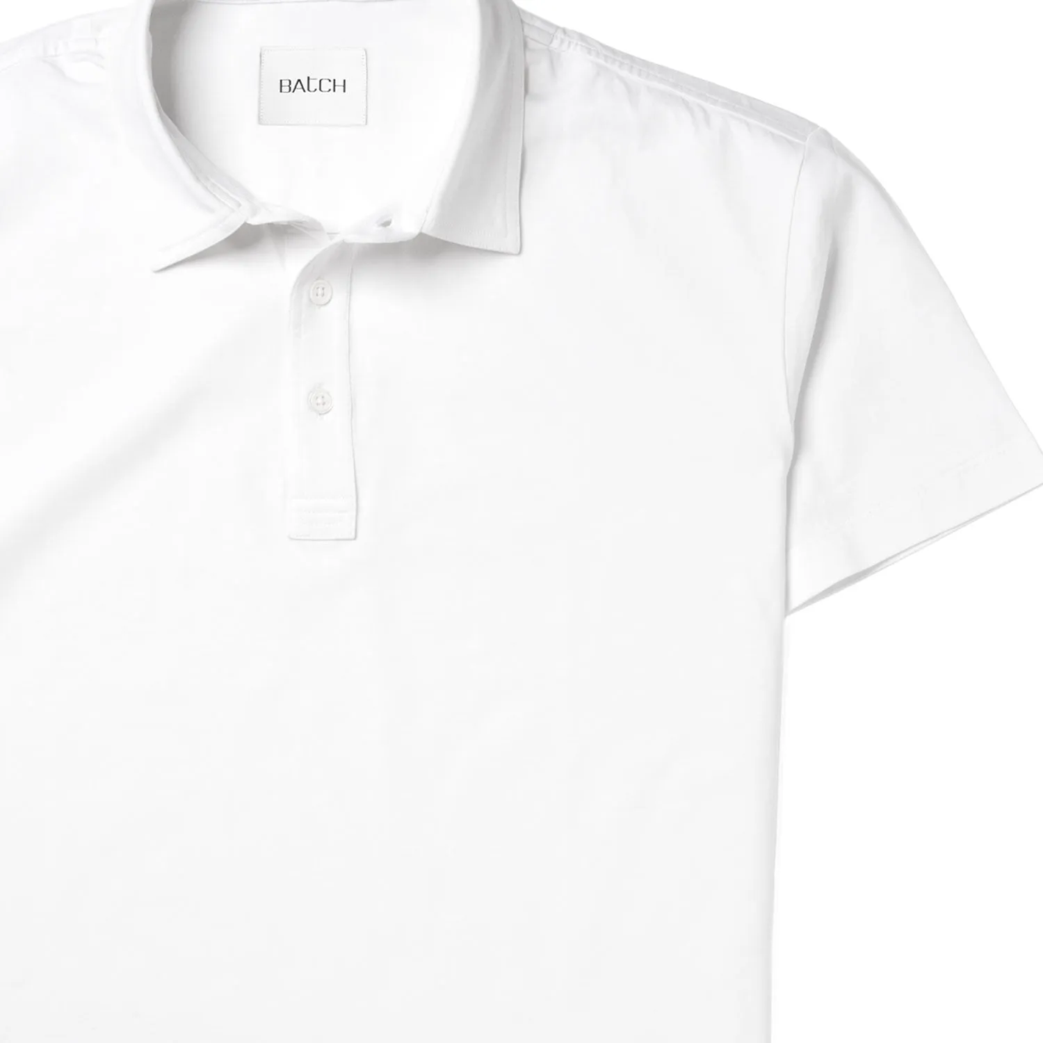 Essential Short Sleeve Polo Shirt –  Pure White Cotton Jersey