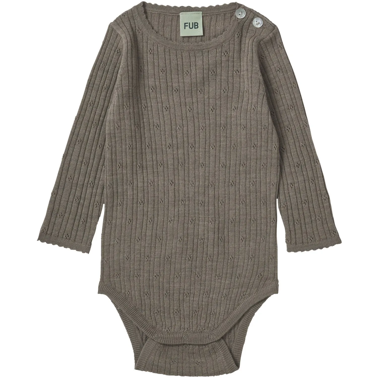 FUB Hazel Melange Baby Pointelle Bodysuit Ls