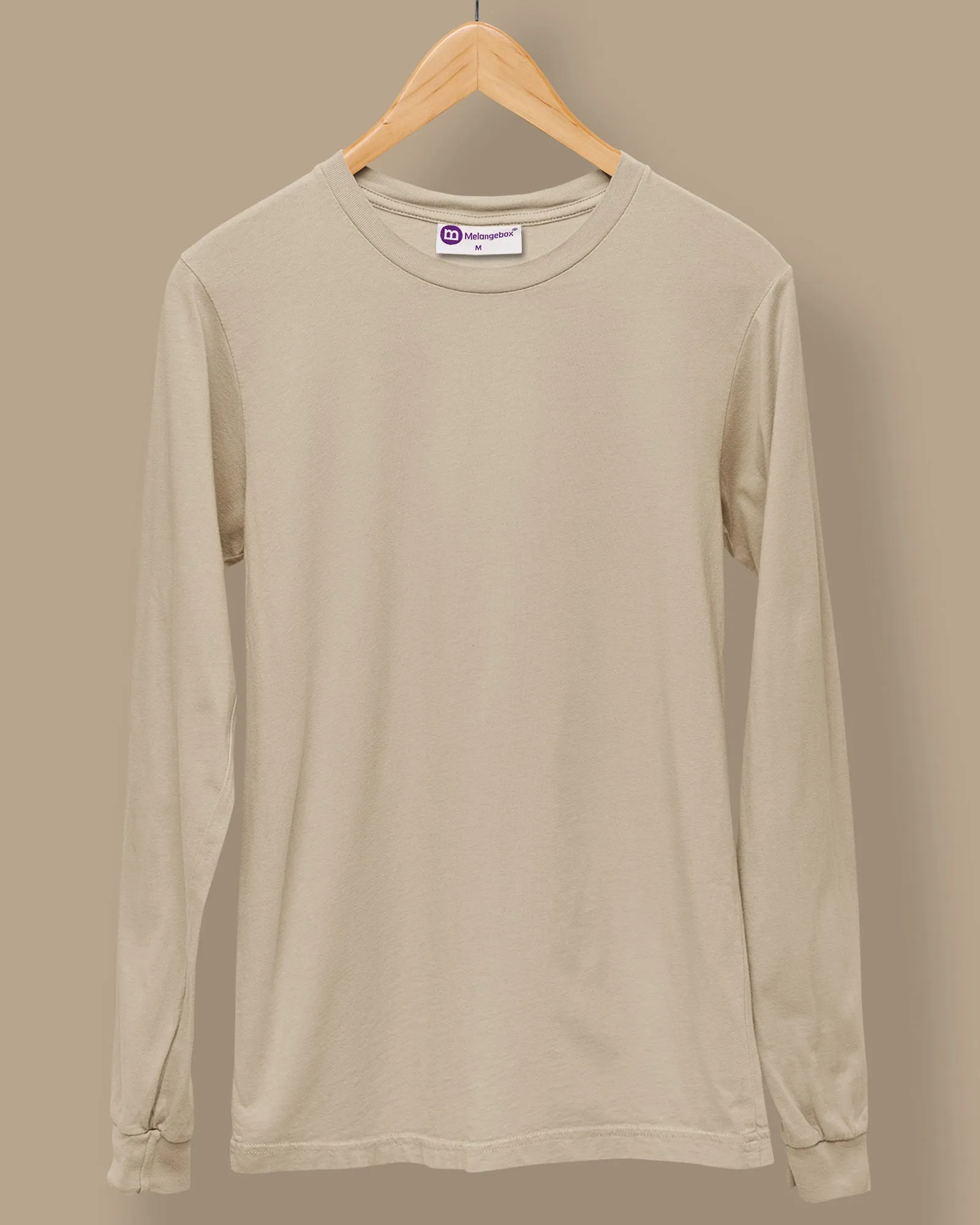 Full Sleeves Crew Neck: Sepia