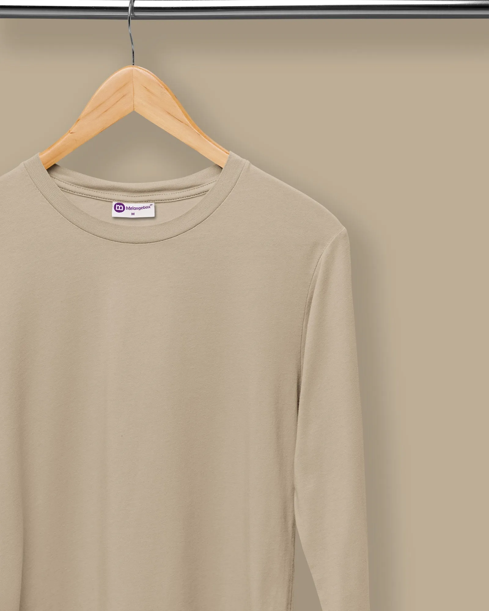 Full Sleeves Crew Neck: Sepia