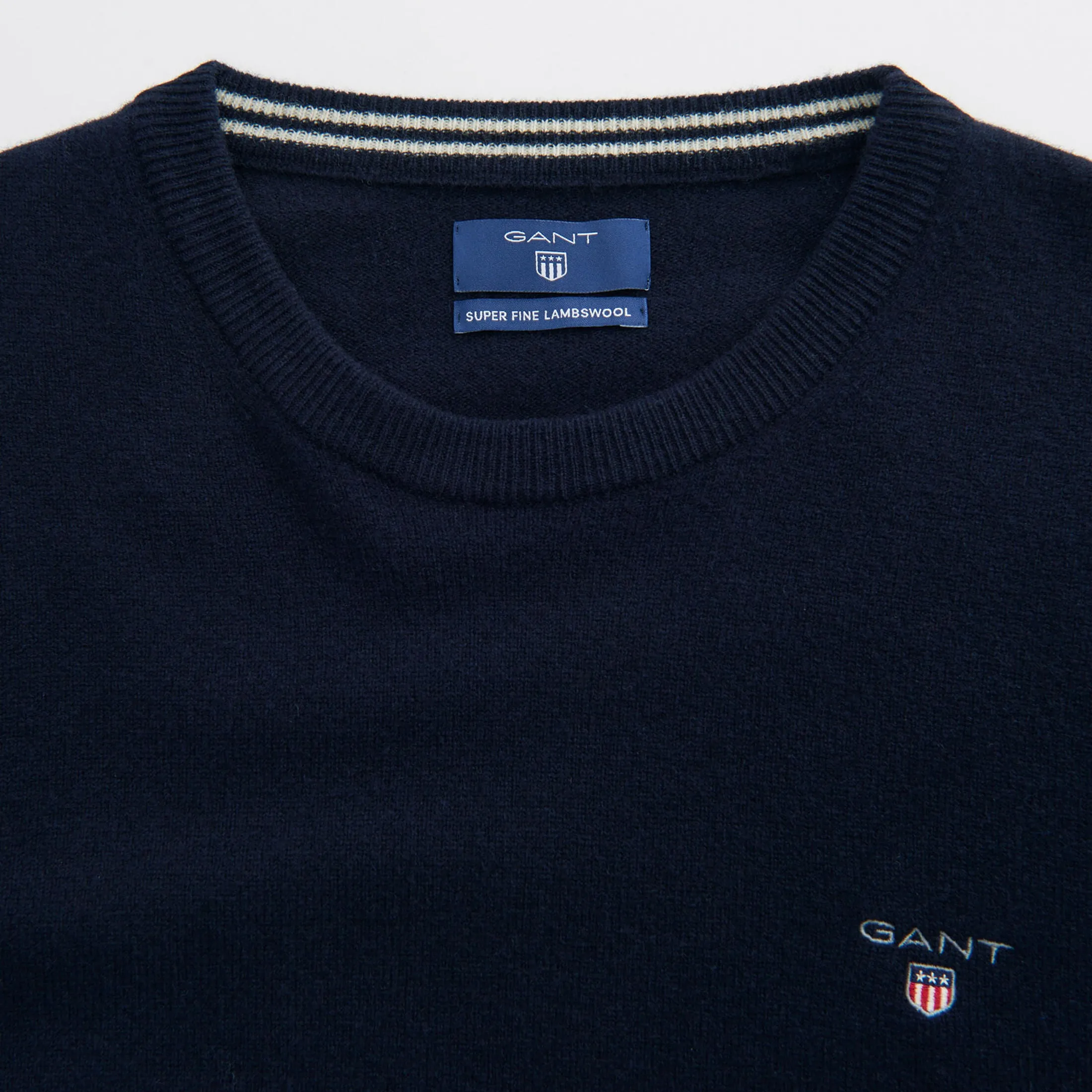 GANT - Superfine Lambswool Crew Neck, Marine