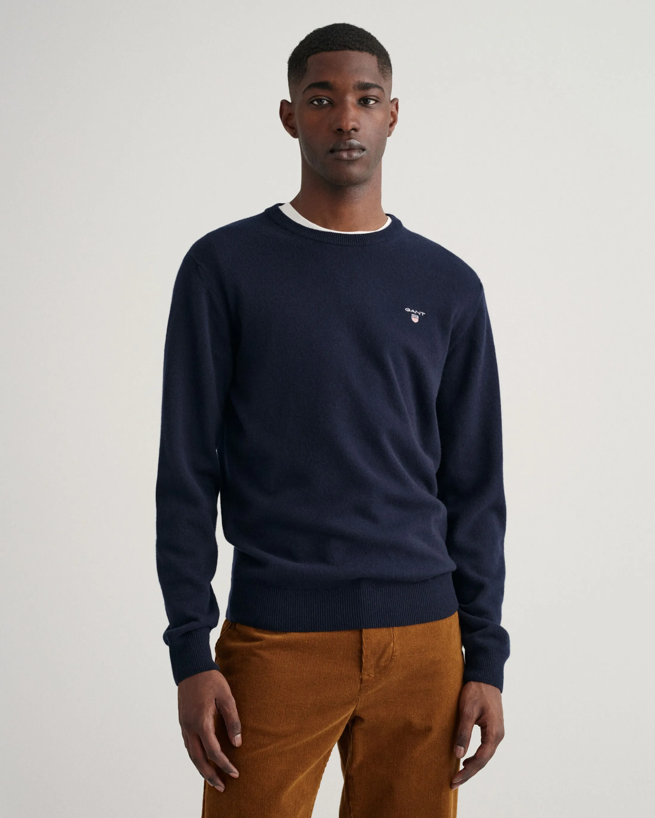 GANT - Superfine Lambswool Crew Neck, Marine