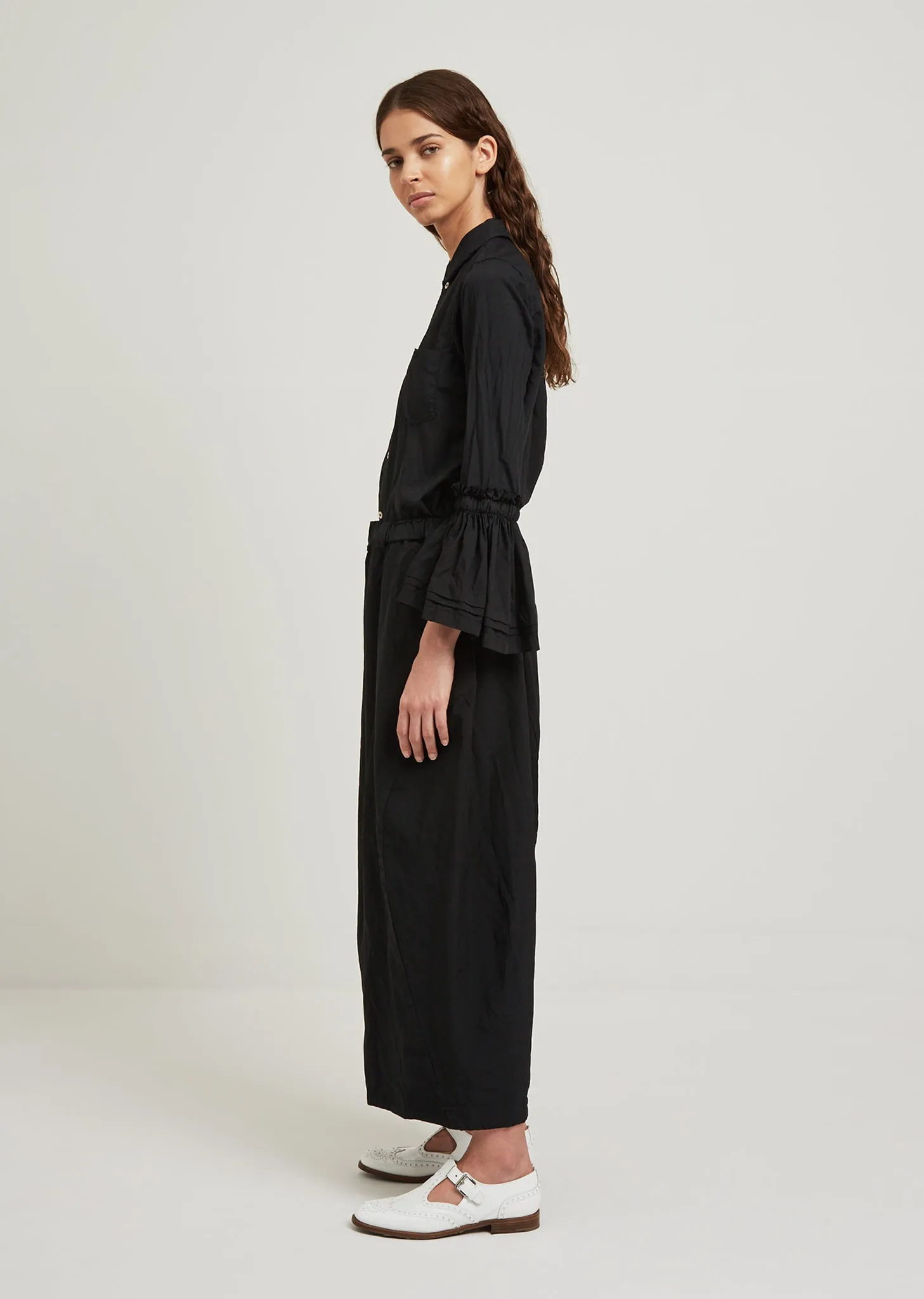 Garment Treated Wide Leg Pants