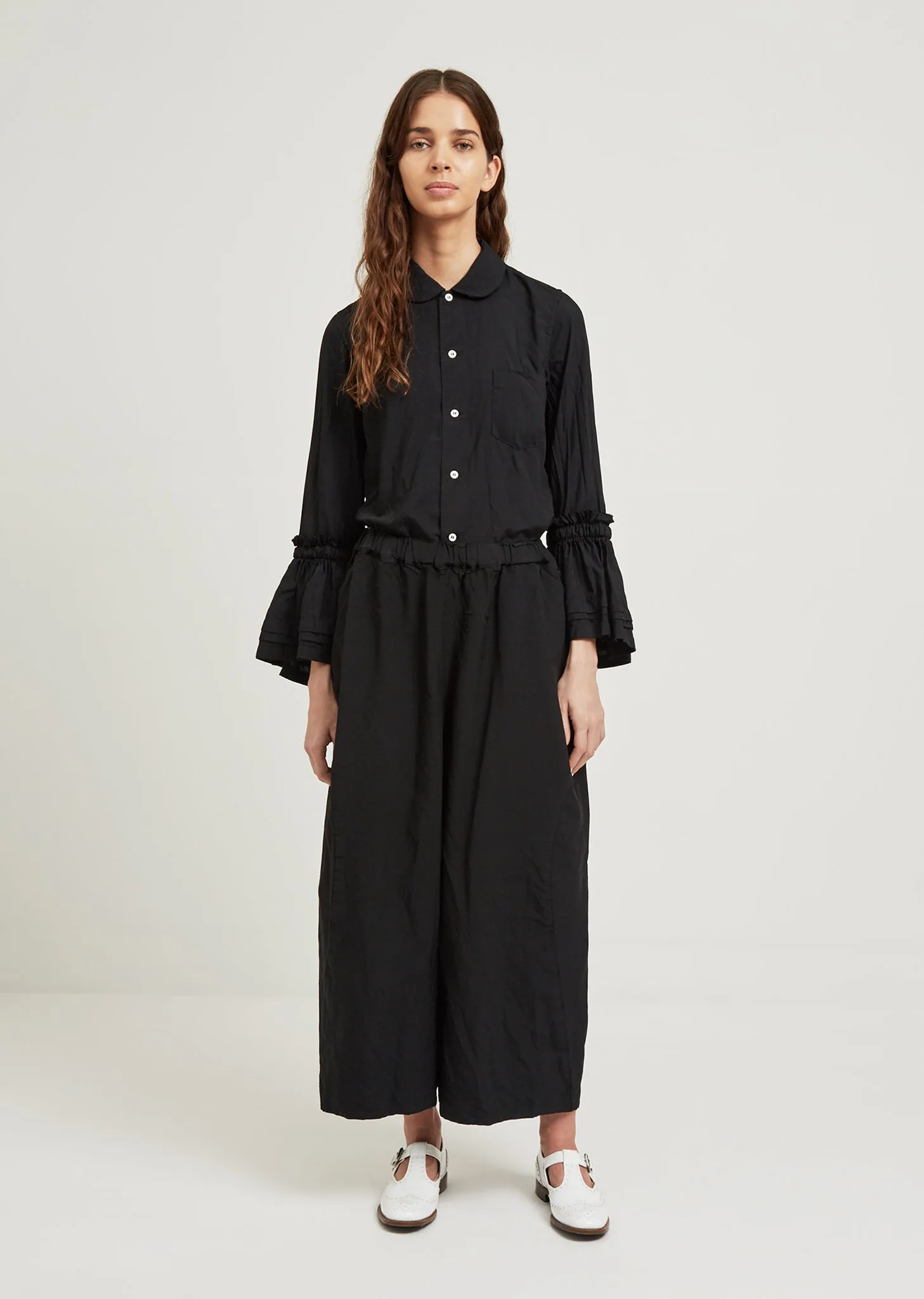 Garment Treated Wide Leg Pants