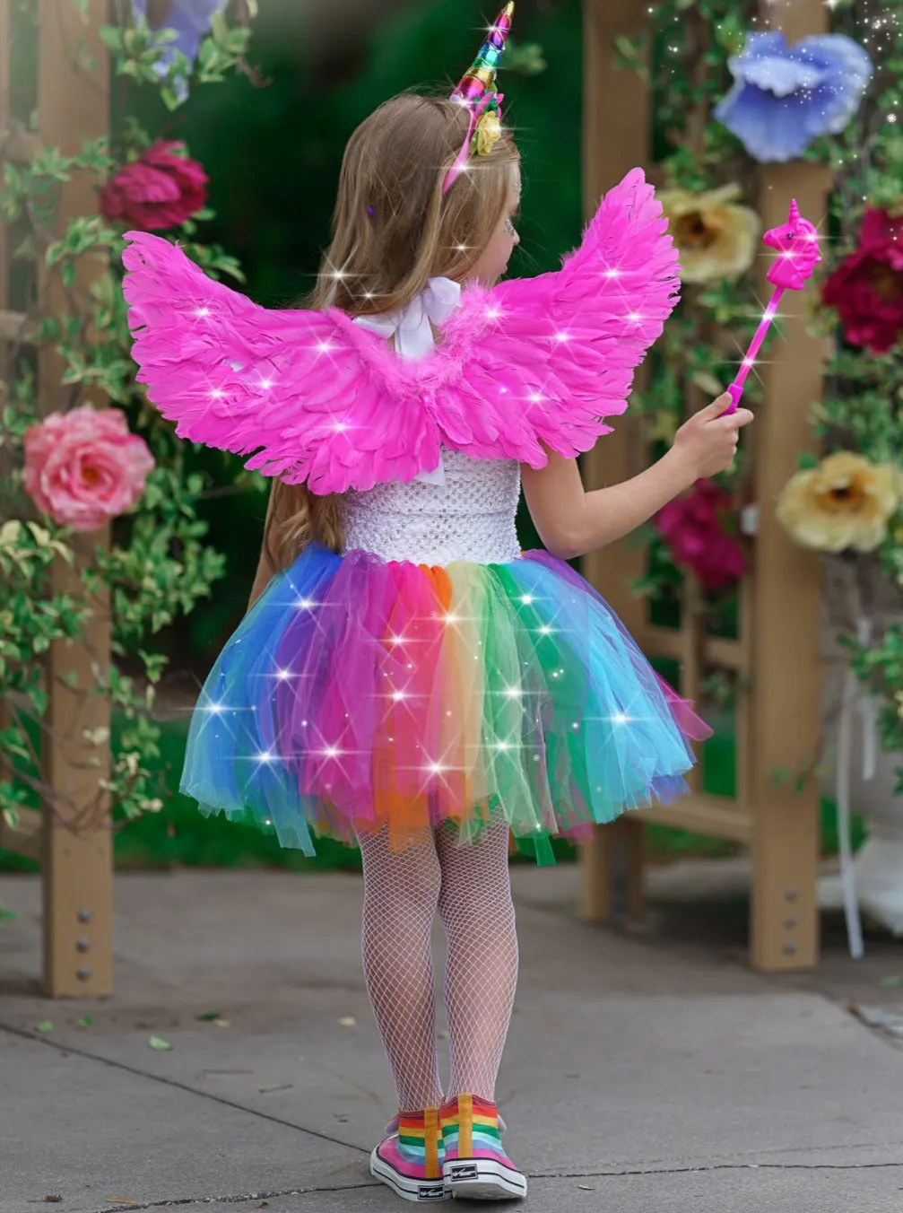 Girls The Unicorn of Light LED Tutu Dress and Headband Set Costume