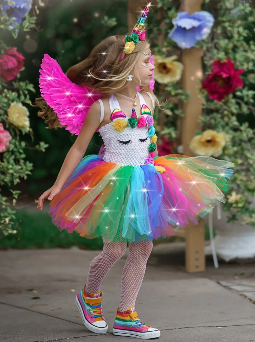 Girls The Unicorn of Light LED Tutu Dress and Headband Set Costume