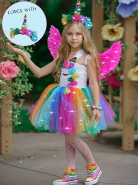 Girls The Unicorn of Light LED Tutu Dress and Headband Set