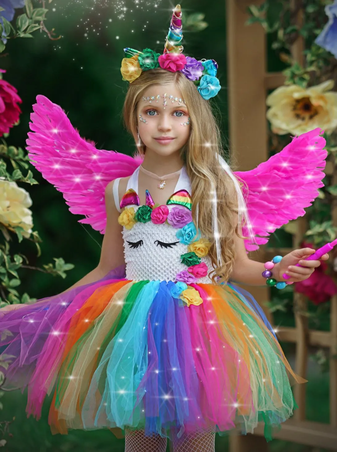 Girls The Unicorn of Light LED Tutu Dress and Headband Set