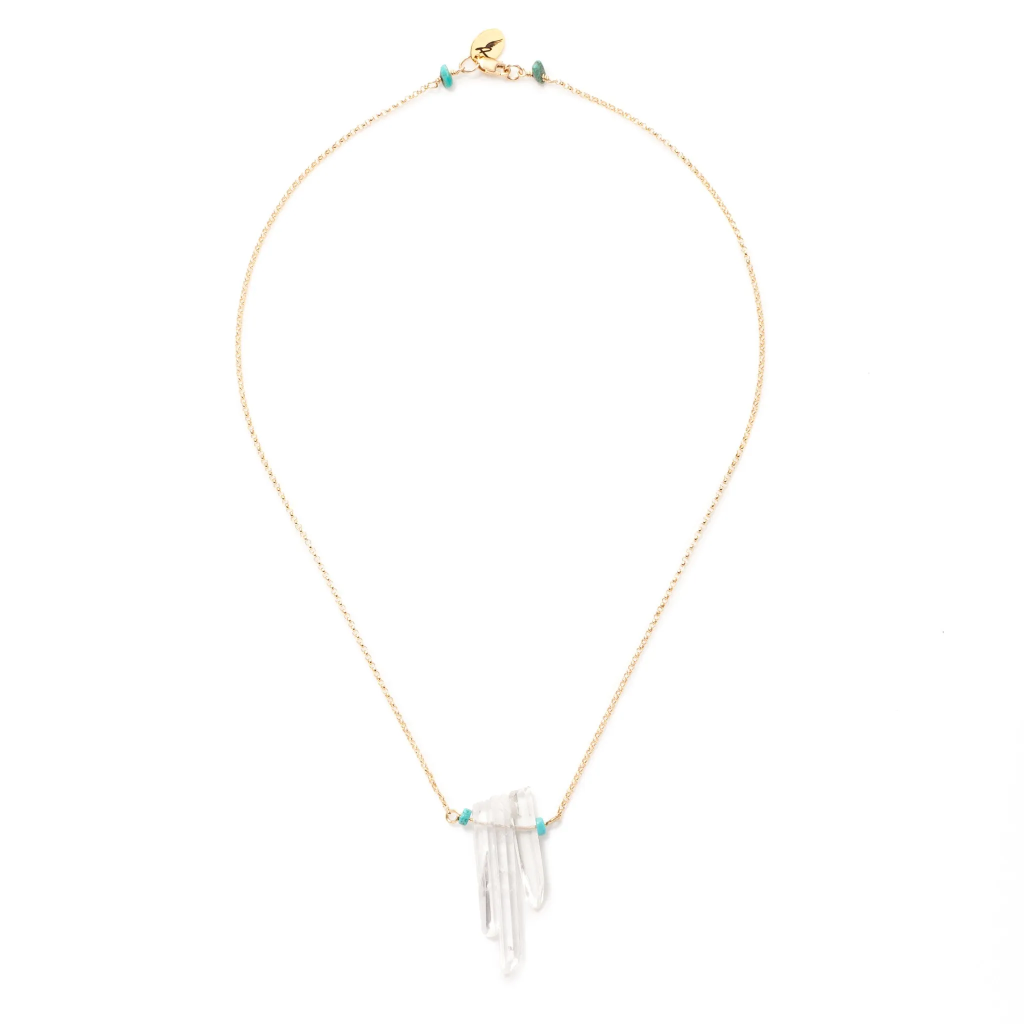 Gold Quartz Trinity Necklace