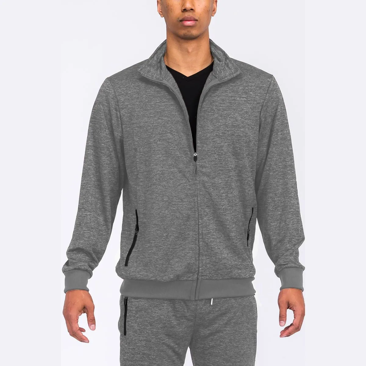 Grey Marbled Lightweight Active Track Jacket