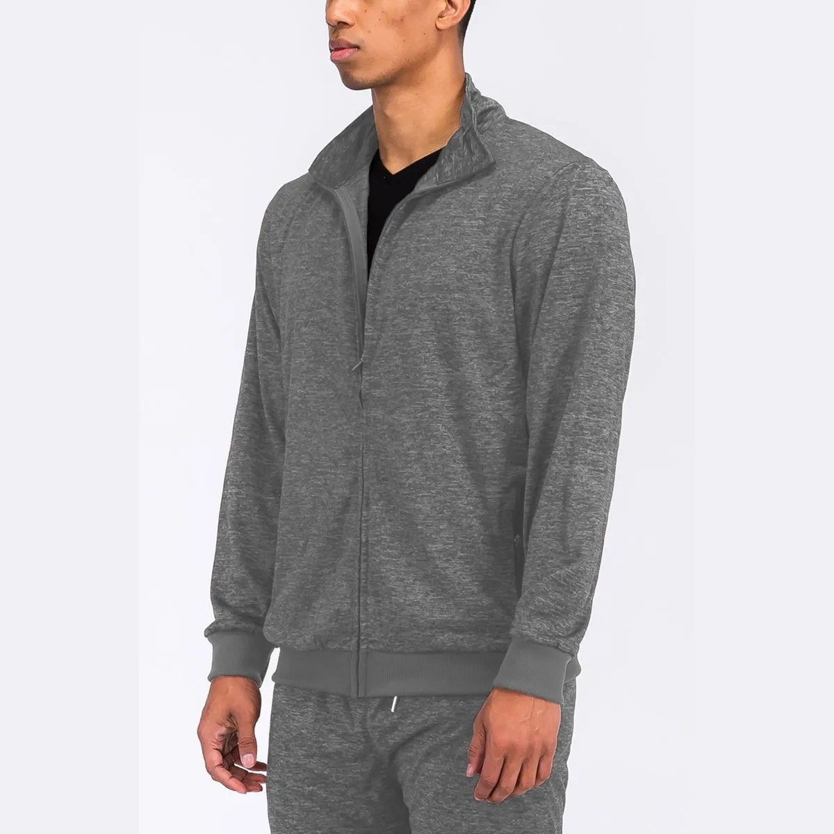 Grey Marbled Lightweight Active Track Jacket