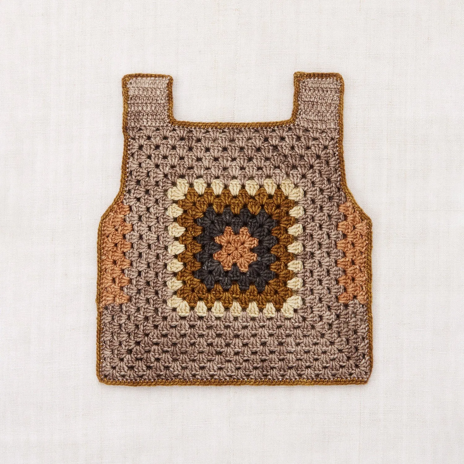 Hand Crochet Merino Wool Lake House Vest - Brut