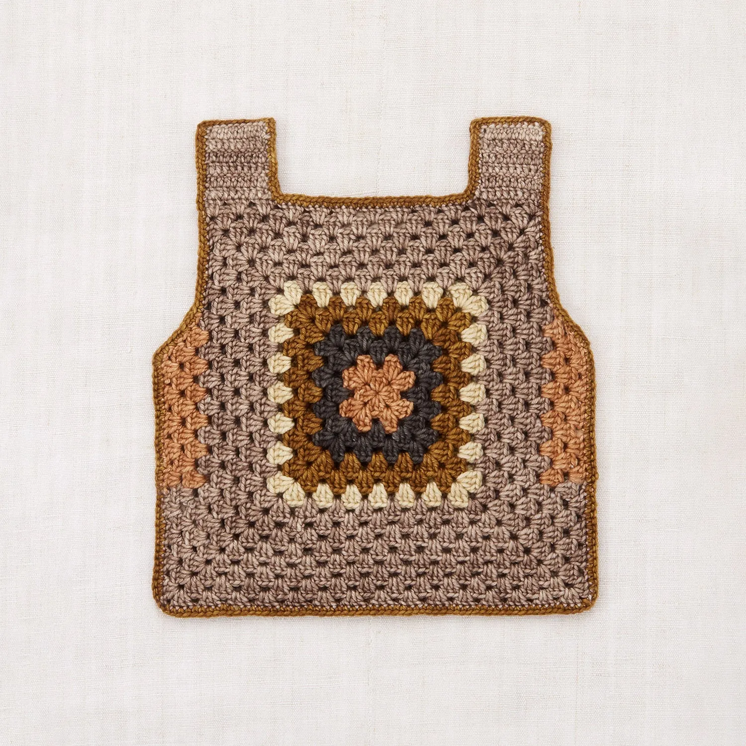 Hand Crochet Merino Wool Lake House Vest - Brut