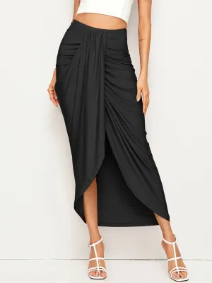 High Waist Draped Skirt