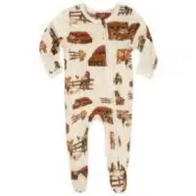 Homestead Organic Cotton Zipper Footed Romper