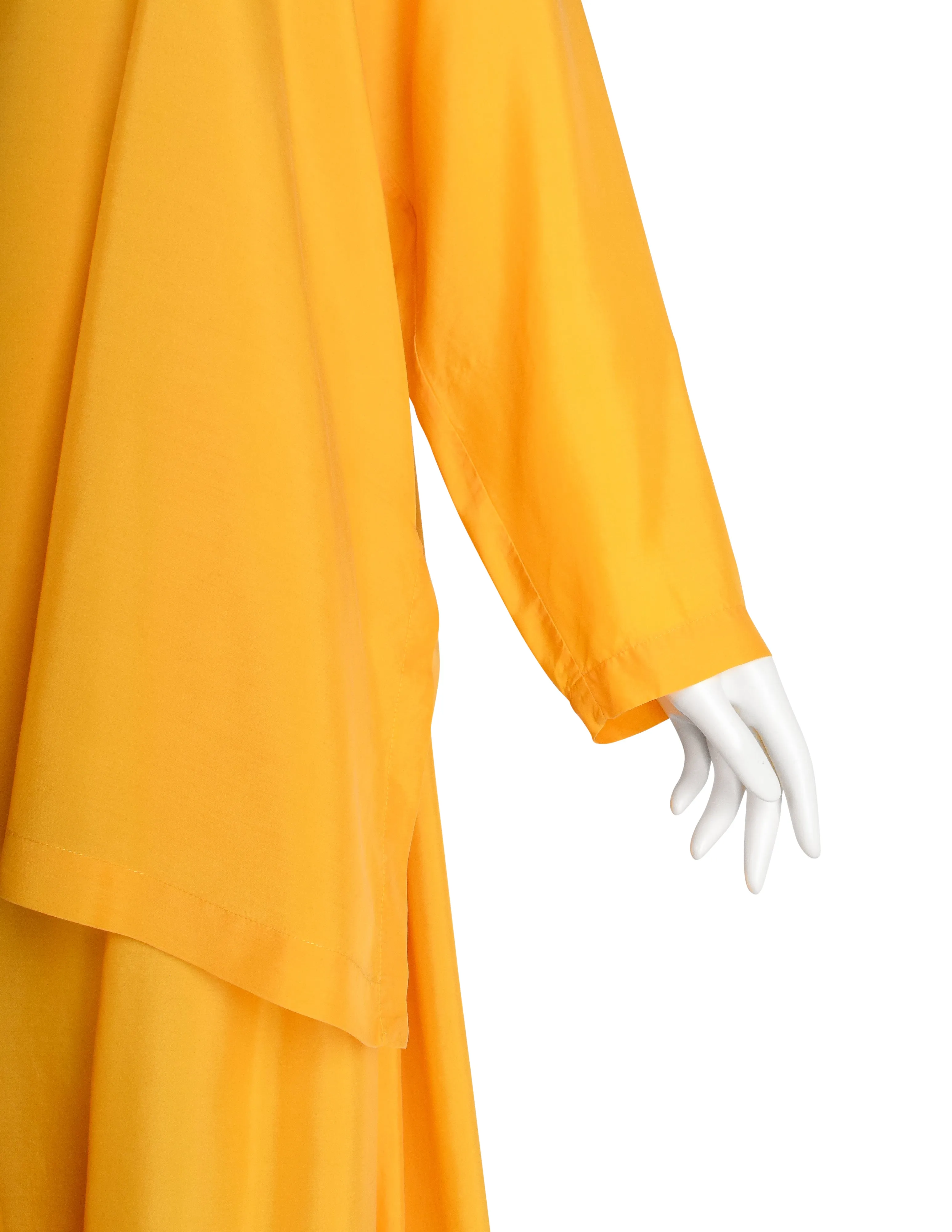 Issey Miyake Vintage 1980s Yellow Silk Oversized Top and Harem Pant Ensemble Set