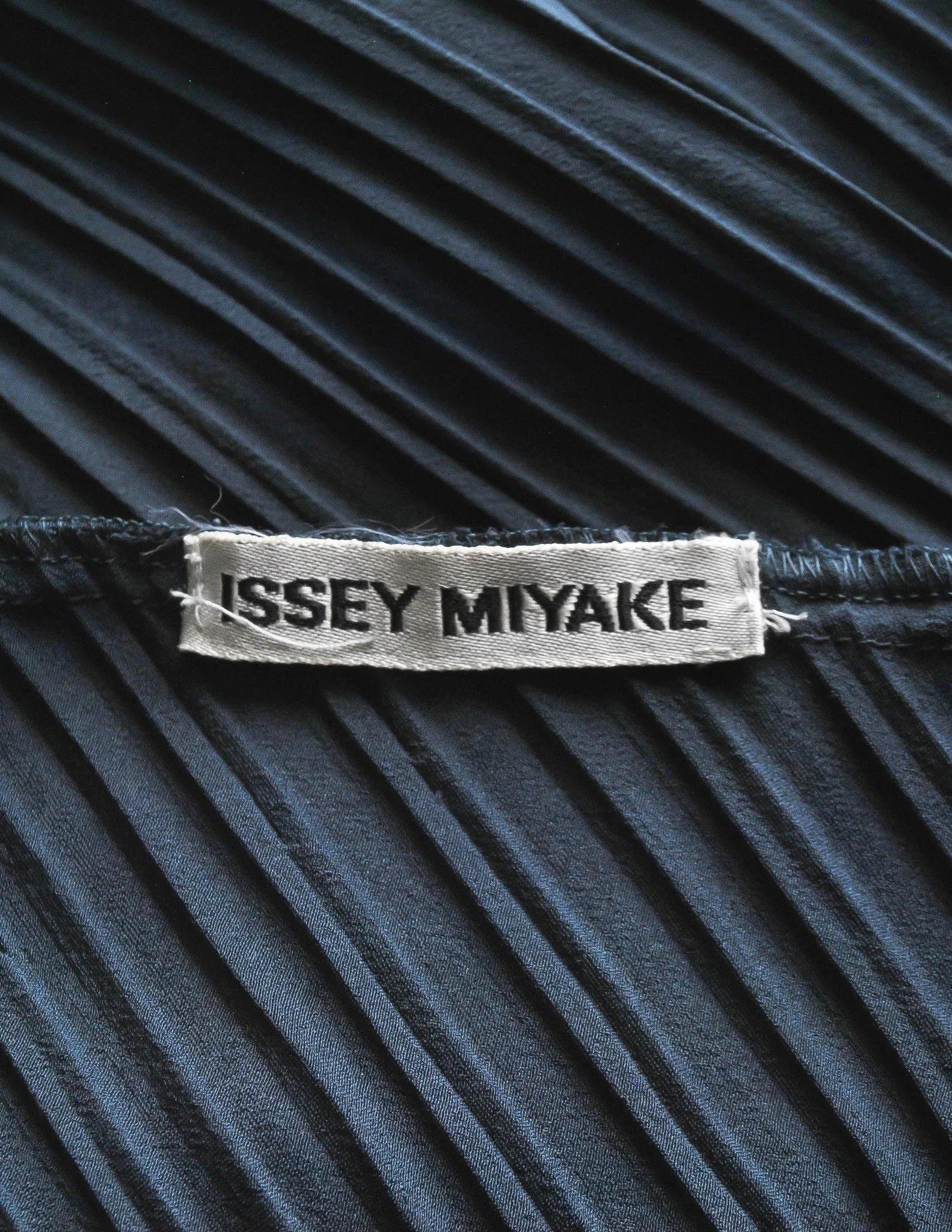 Issey Miyake Vintage Dark Blue Pleated Jacket & Pant Ensemble