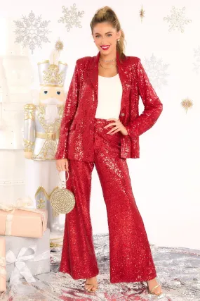 Just Pretend Red Sequin Blazer