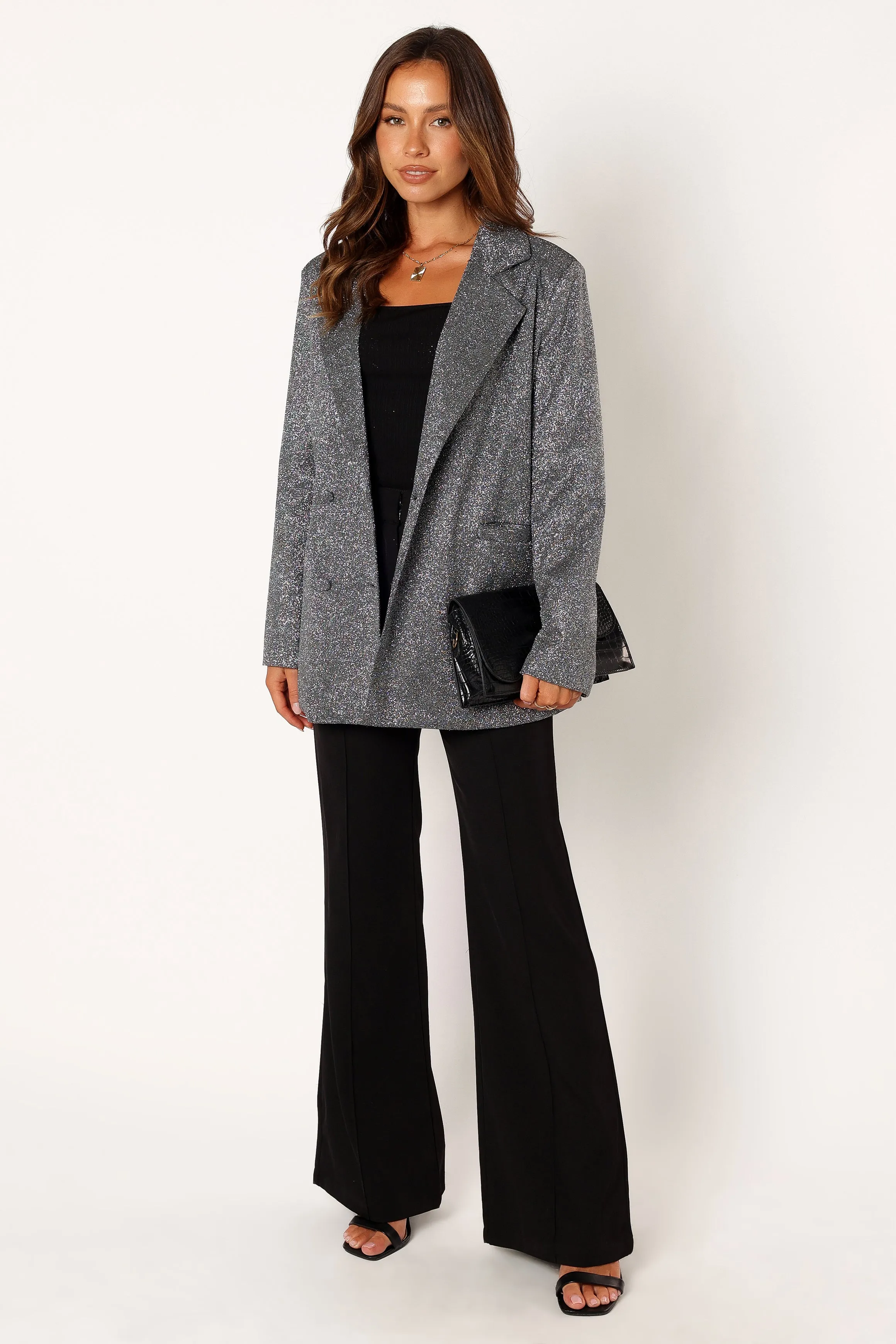 Kaliyah Shimmer Blazer - Black