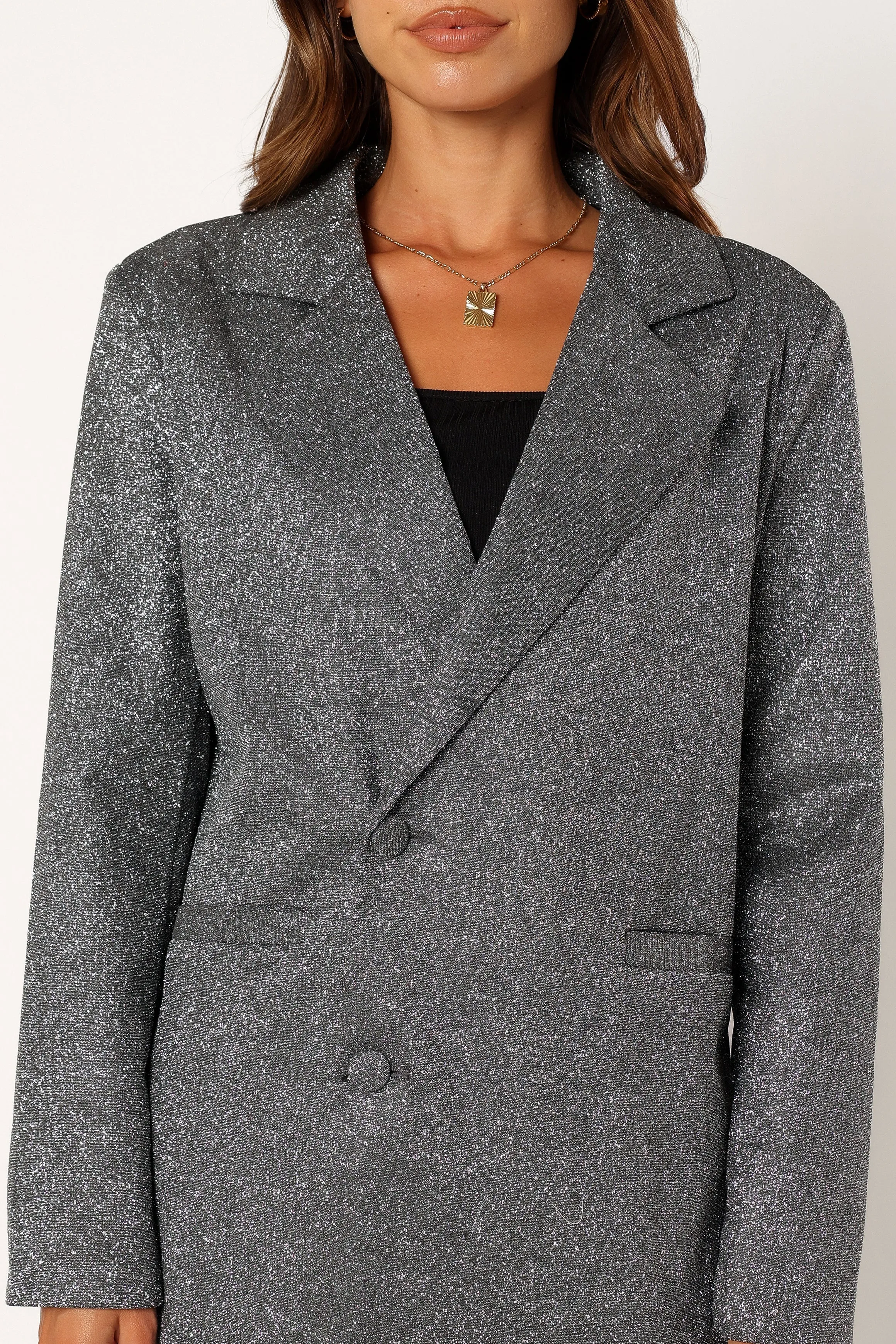 Kaliyah Shimmer Blazer - Black