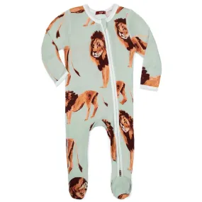 Lion Bamboo Zipper Footed Romper by Milkbarn