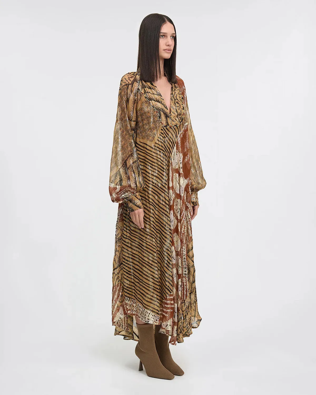 Lisa Caramel Midi Dress