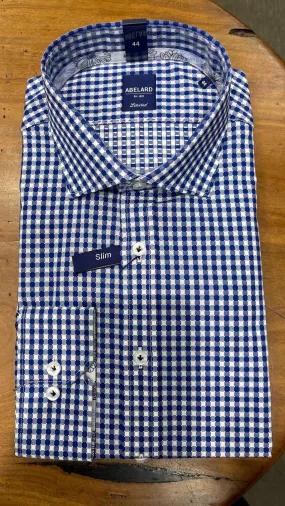 Long Sleeve Business Shirt "Campagnia" Check - Royal Blue & White