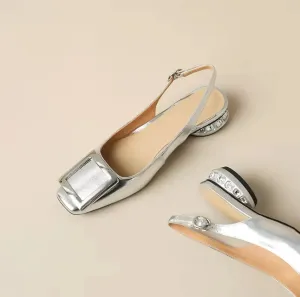 Madison Silver Flat Sandals