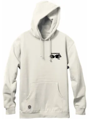 Madness Apparel Pocket Eye Emb Custom Dye Bone White Pullover Hoodie