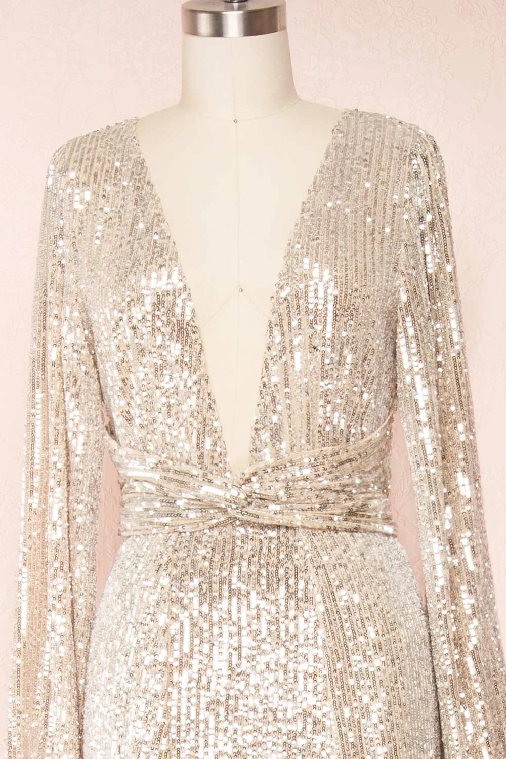 Marta Silver | Sparkly Maxi Dress w/ Bodysuit